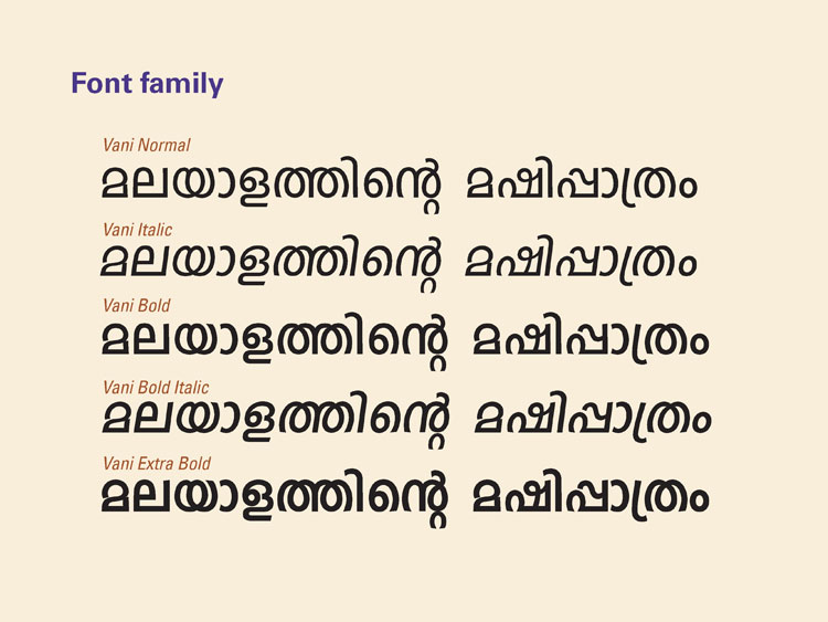 D Source Case Study Slide Show Display Typeface Design In Malayalam D Source Digital Online Learning Environment For Design Courses Resources Case Studies Galleries Videos