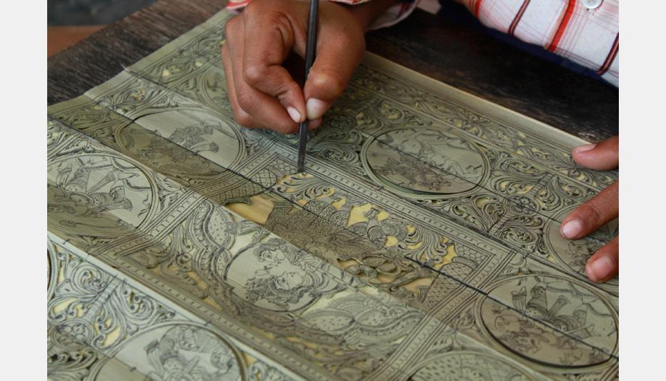 D Source Design Gallery On Palm Leaf Engraving Palm Leaf