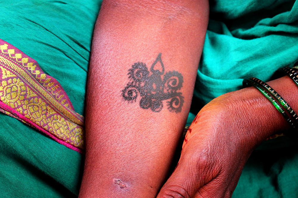 Godna  Tattoo Art by women of the Baiga tribe  INTACH Intangible Cultural  Heritage