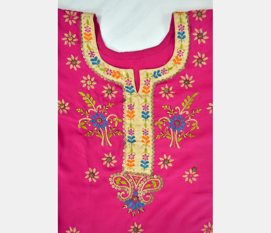 Buy Rageet Women's Crepe Printed Round Neck A-Line Kurti for Daily Use (L,  Rani) at Amazon.in
